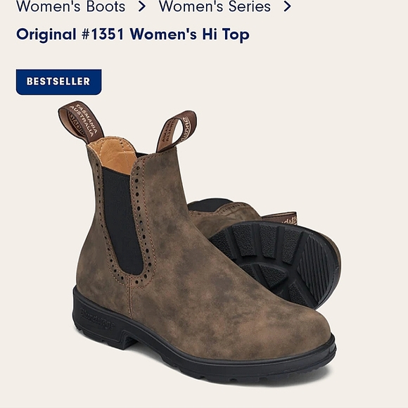 Blundstone Original #1351 Women's Hi TopRustic Brown - Picture 1 of 14